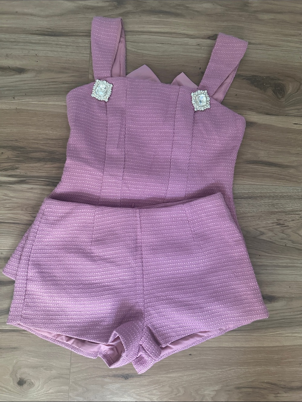 NWOT Textured Pink Woven Shorts - Picture 3 of 3